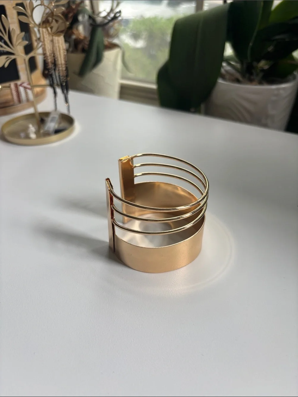 Gold-Tone Statement Cuff and Bangles Bracelet Set